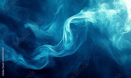 Abstract Blue Waves Digital Art