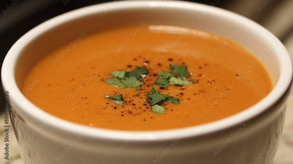 A hearty sweet potato soup with coconut milk and red curry paste. A hearty sweet potato soup with coconut milk and red curry paste.
