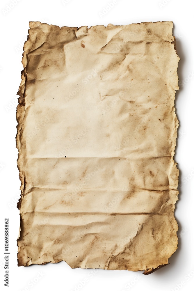 Fototapeta premium Old book page isolated on white background. Vintage texture.