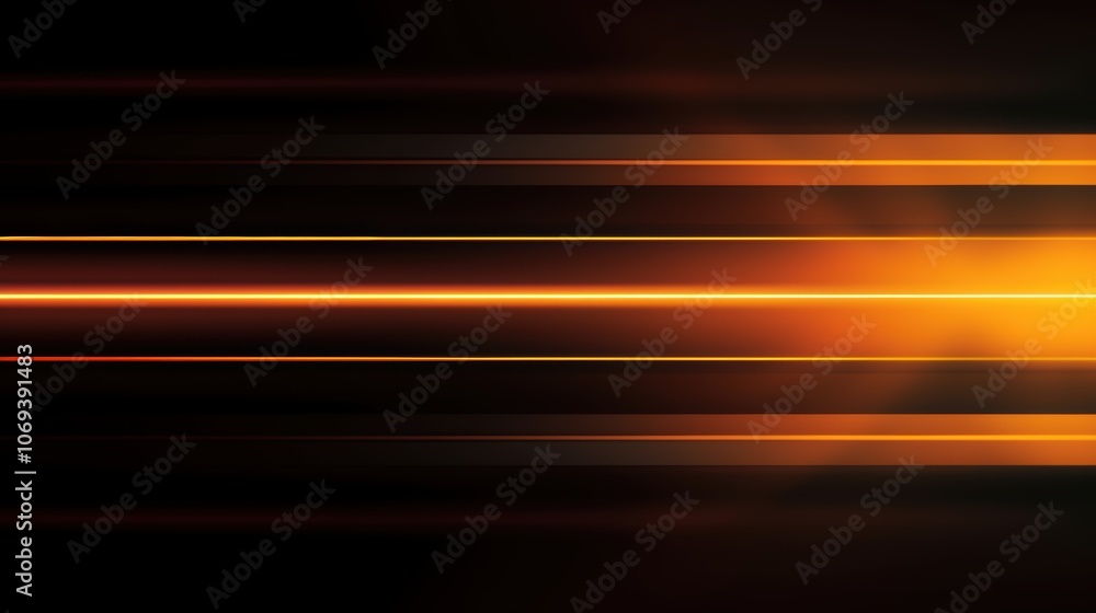 Abstract Horizontal Light Streaks with Warm Red and Yellow Gradient on Black Background Abstract Horizontal Light Streaks with Warm Red and Yellow Gradient on Black Background