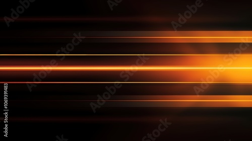 Abstract Horizontal Light Streaks with Warm Red and Yellow Gradient on Black Background