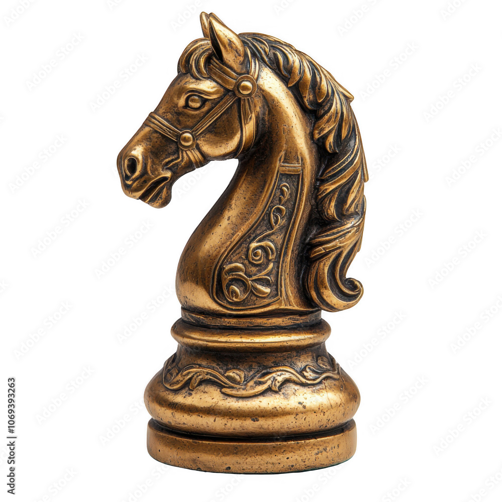 Gold Knight chess piece on transparent backgroung, png file, no background Gold Knight chess piece on transparent backgroung, png file, no background