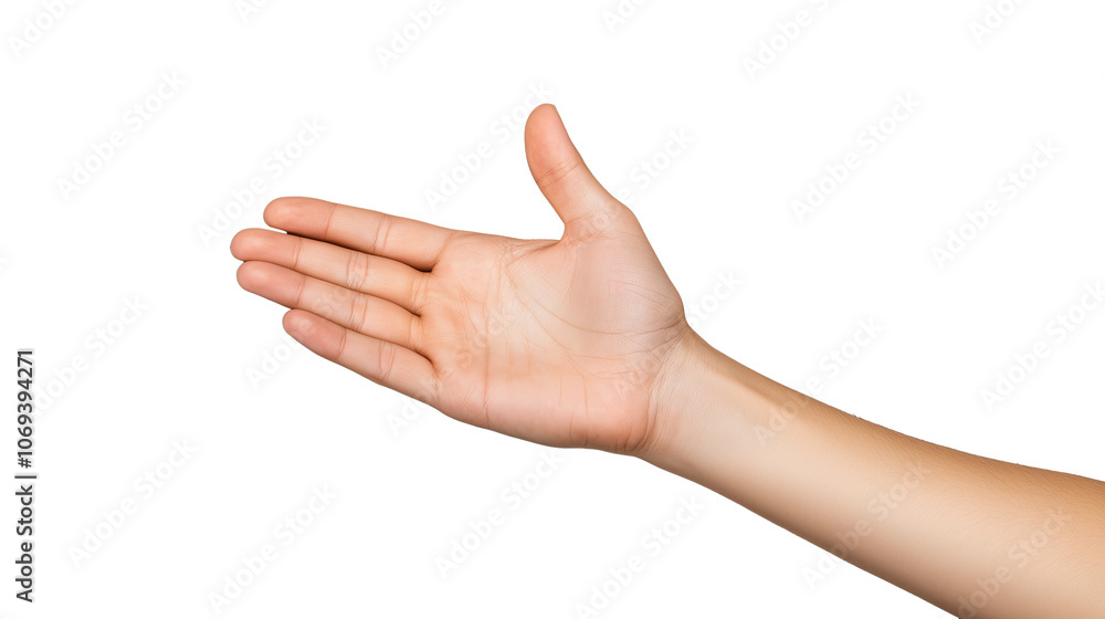 Hand reaching out with open palm Hand reaching out with open palm