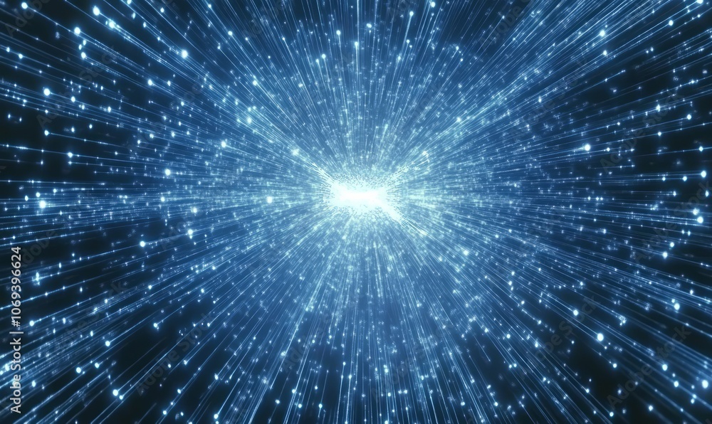 Fototapeta premium Quantum communication networks ensuring secure data transfer Quantum communication networks ensuring secure data transfer