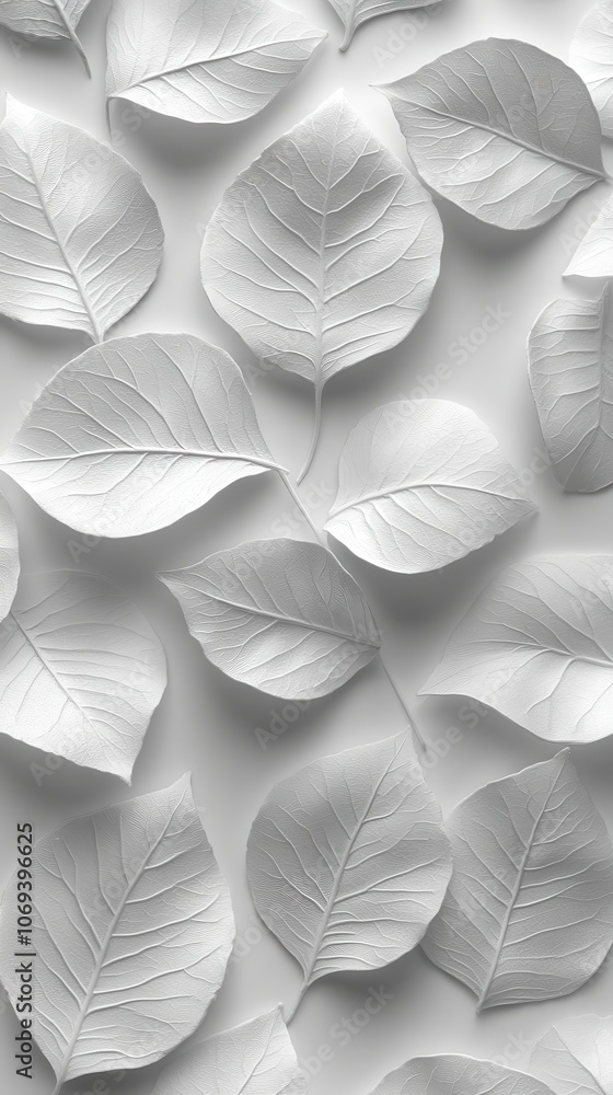 Elegant White Leaves Pattern Elegant White Leaves Pattern