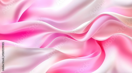 Soft Pink and White Silk Waves 