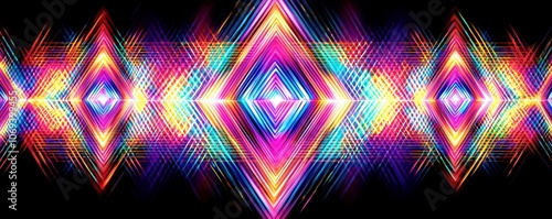 Radiant Geometric Wave in Vibrant Anime Style photo