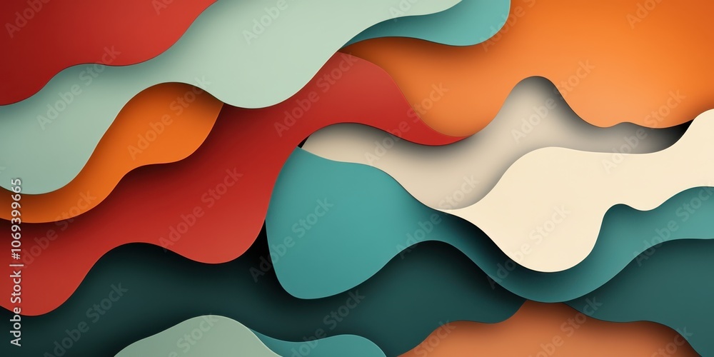 Colorful Layered Abstract Paper Art	