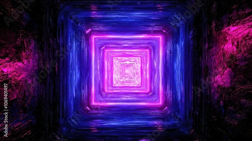 Illuminated Geometric Shapes in Glowing Colors