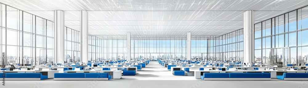 Fototapeta premium Modern Open Office Space with Natural Light