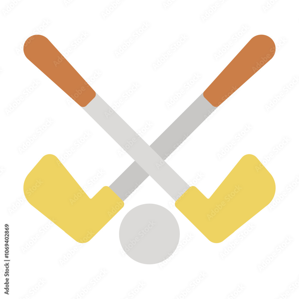 Golf Icon in Color Fill. Flat Style Golf Icon in Color Fill. Flat Style