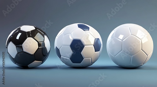 Detailed set of abstract football elements in vector realism image