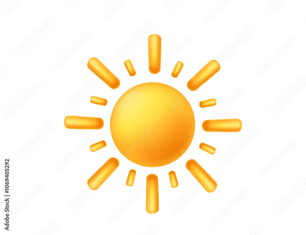 Bright sun icon with rays, perfect for summer themes, weather apps, and warm, sunny projects. Adds a cheerful, vibrant touch to designs. Vector illustration Bright sun icon with rays, perfect for summer themes, weather apps, and warm, sunny projects. Adds a cheerful, vibrant touch to designs. Vector illustration