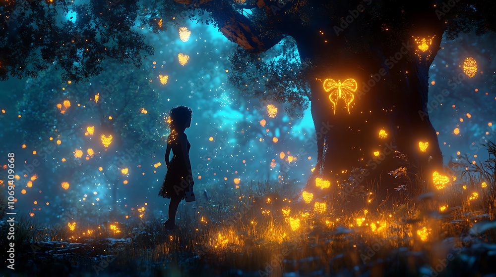 custom made wallpaper toronto digitalGlowing fairies and magical objects illuminate the night sky picture