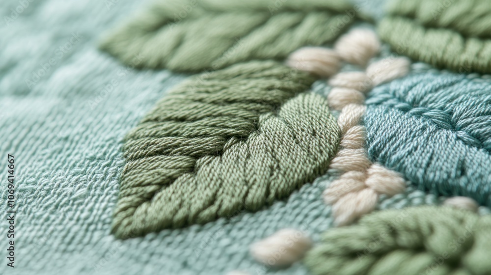 Close-up of Embroidered Leaves Close-up of Embroidered Leaves