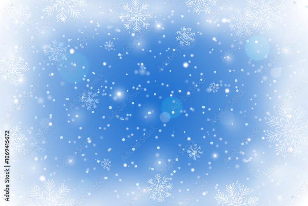 Frosty winter background with snowflakes and bokeh effect. New Year's blue and white snow texture. Frosty winter background with snowflakes and bokeh effect. New Year's blue and white snow texture.