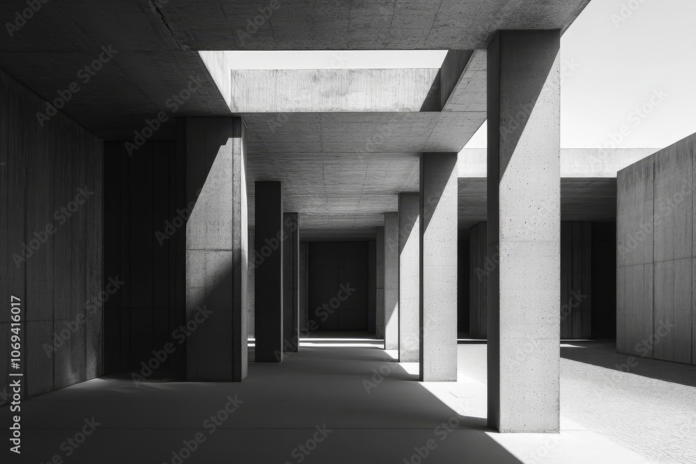 Minimalist concrete architecture framework captured in a modern monochrome aesthetic Minimalist concrete architecture framework captured in a modern monochrome aesthetic