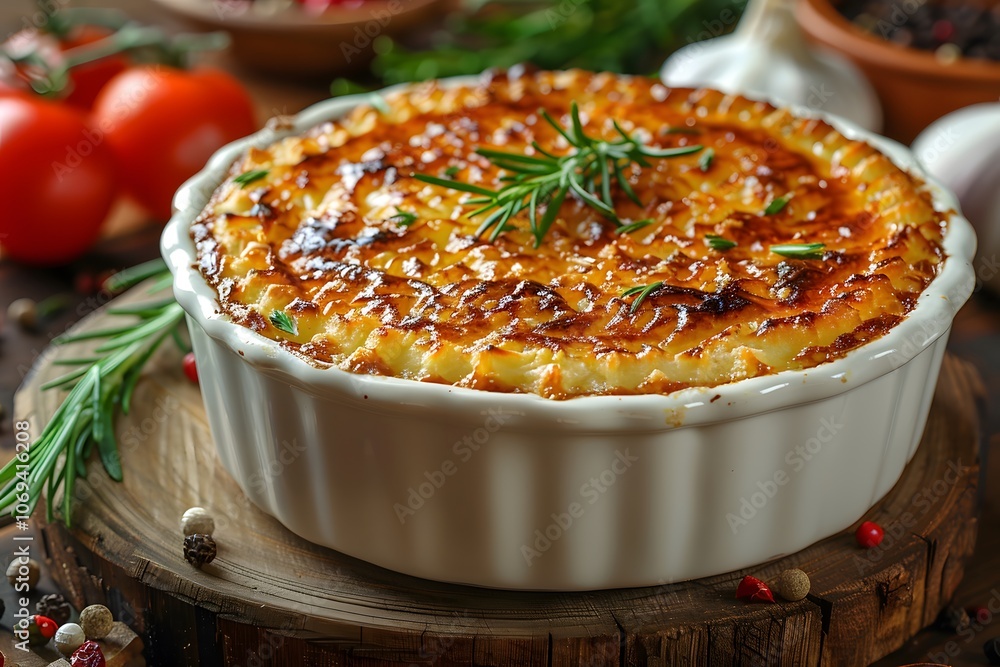 Rustic Shepherd's Pie with Rosemary Garnish - Perfect for Cozy Autumn Dinners Rustic Shepherd's Pie with Rosemary Garnish - Perfect for Cozy Autumn Dinners