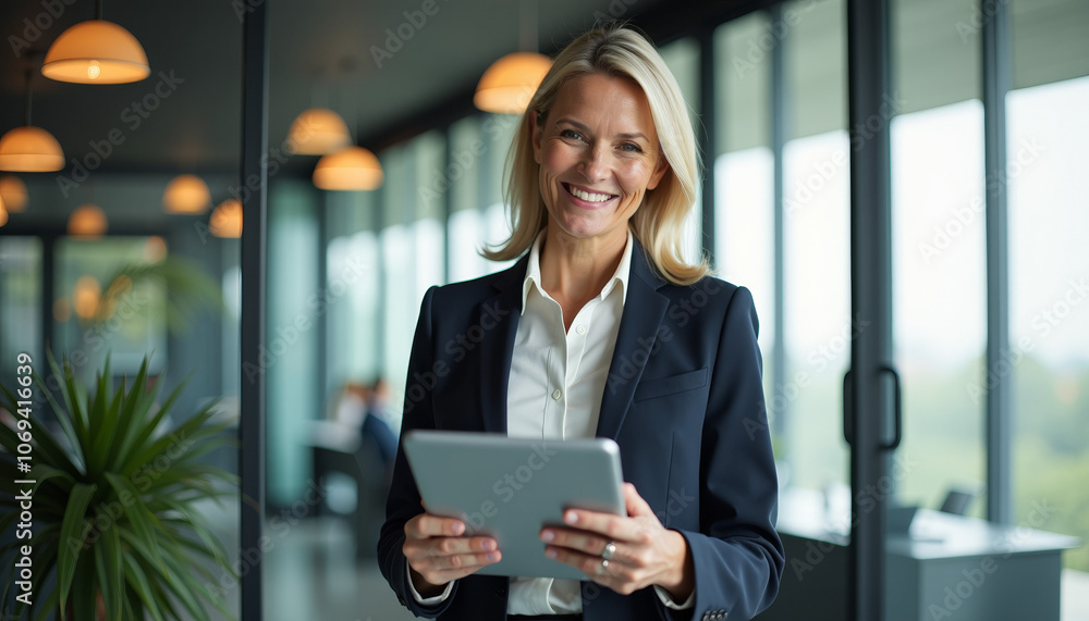 Confident Business Woman in Modern Office Confident Business Woman in Modern Office