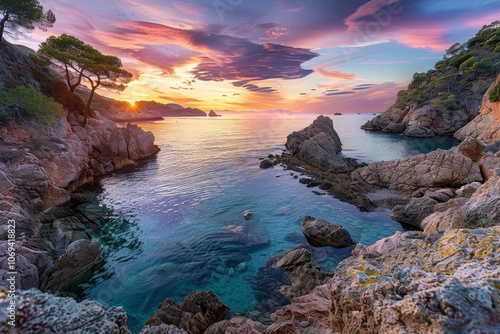 Breathtaking view of Cala Xerida, Tamariu, showcasing the crystal-clear waters and rugged coastal