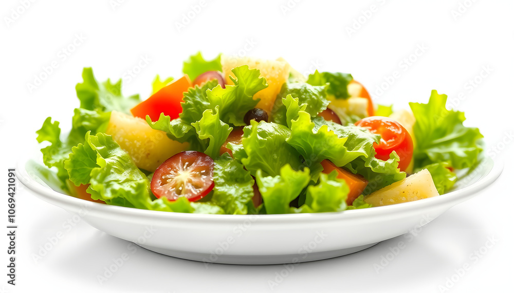 Eating salad isolated with white highlights, png Eating salad isolated with white highlights, png