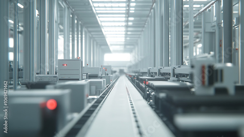 Wallpaper Mural A smart factory presents a seamless integration of connected machines and workers, Increased efficiency, real-time communication, and data-driven decision-making, Advent of Industry 4,0 Torontodigital.ca