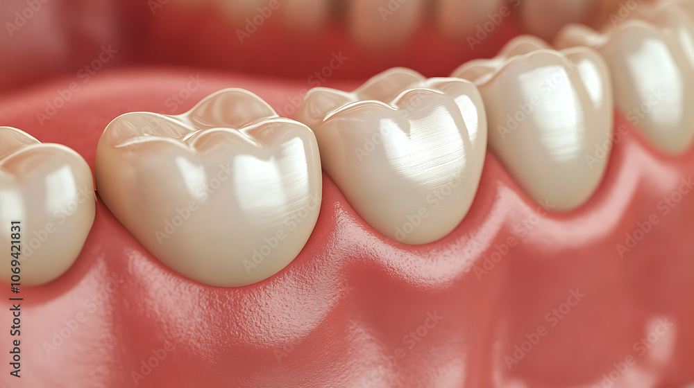 Close up of dental teeth implant, 3D Close up of dental teeth implant, 3D