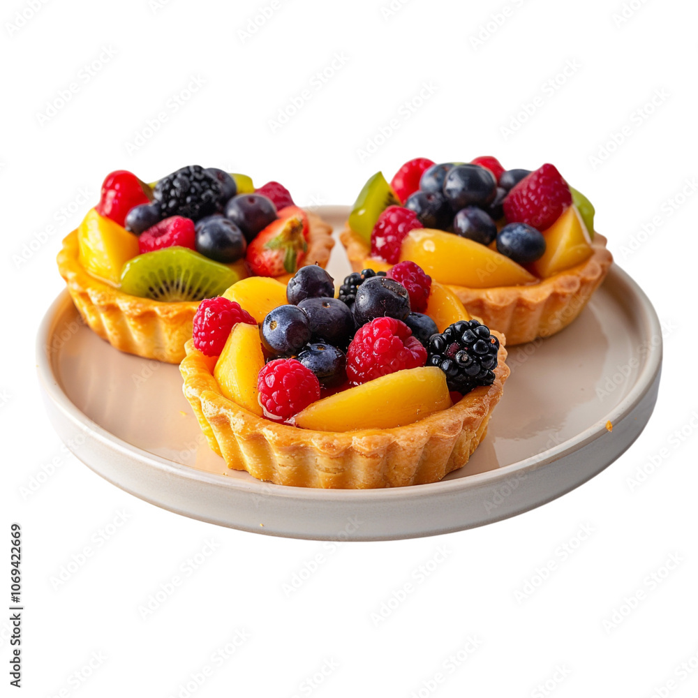 Colorful Fruit Tarts with Fresh Berries Colorful Fruit Tarts with Fresh Berries