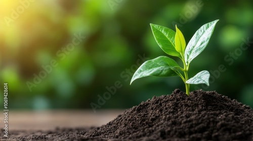 Fresh Plant Growth in Soil for Clean Energy Solutions