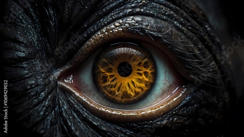 close up of a monster or gorilla eye photo