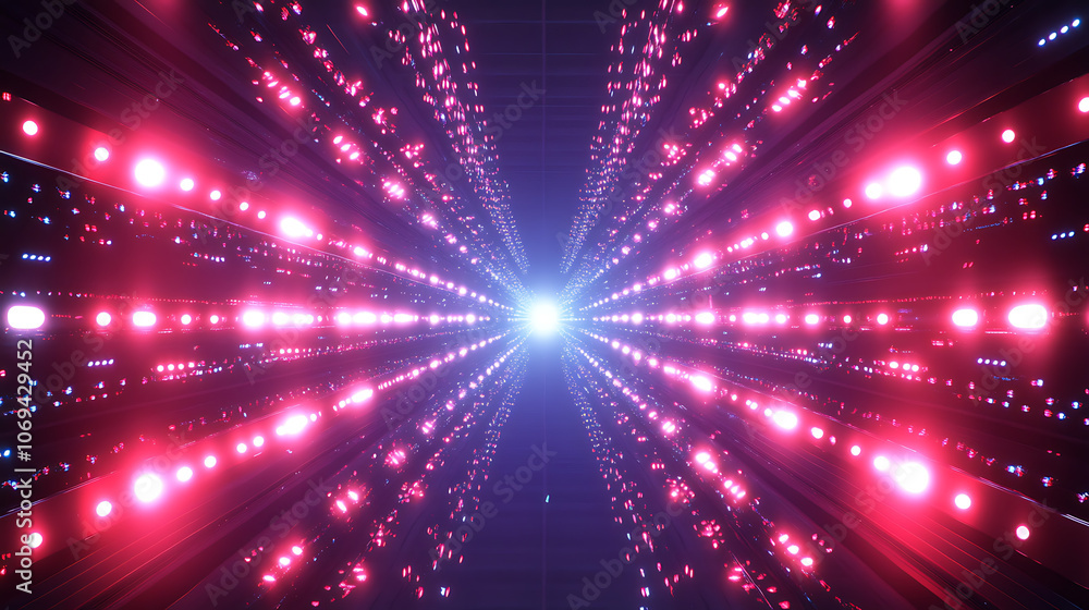 Naklejka premium a poster with lit up lights in the middle