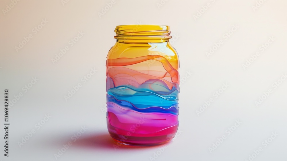 Beautiful colorful glass jars. Ai Generative Beautiful colorful glass jars. Ai Generative