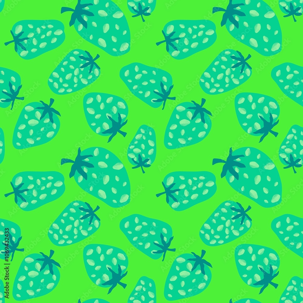 Summer fruit seamless strawberry berry pattern for wrapping paper and fabrics Summer fruit seamless strawberry berry pattern for wrapping paper and fabrics