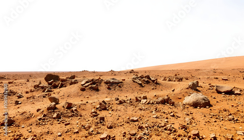 Dry soil of a desert in La Guajira, Colombia isolated with white highlights, png