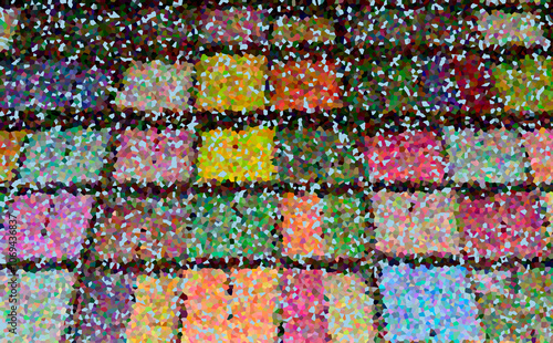 Pointillism Colorful Soap Wallpaper / 点描 カラフルな石鹸 壁紙