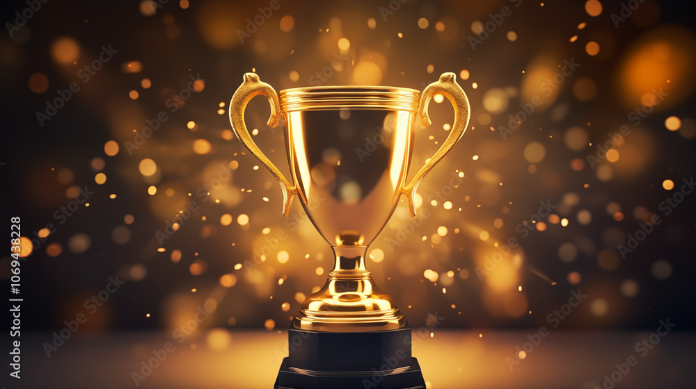 Golden Trophy Cup with Sparkling Background
Golden Trophy Cup with Sparkling Background