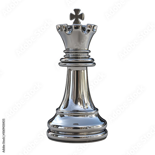 Obraz na płótnie Silver King chess piece on transparent backgroung, png file, no background w salonie