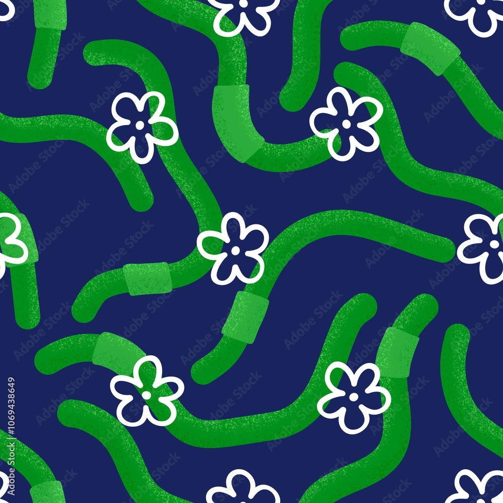 Obraz premium Summer animals seamless warms pattern for wrapping paper and fabrics