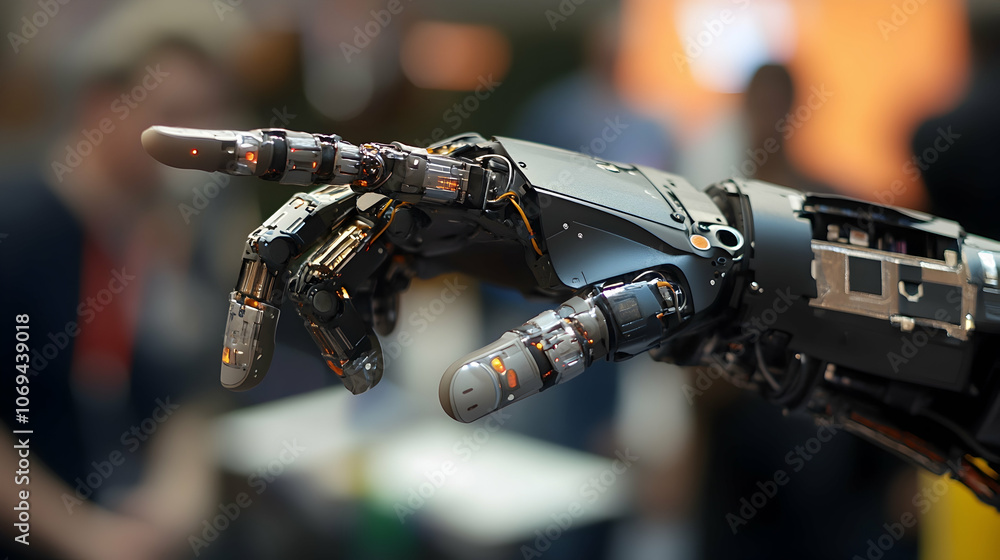 Robot hand pointing to emphasize interaction - Robot hand pointing to emphasize interaction -