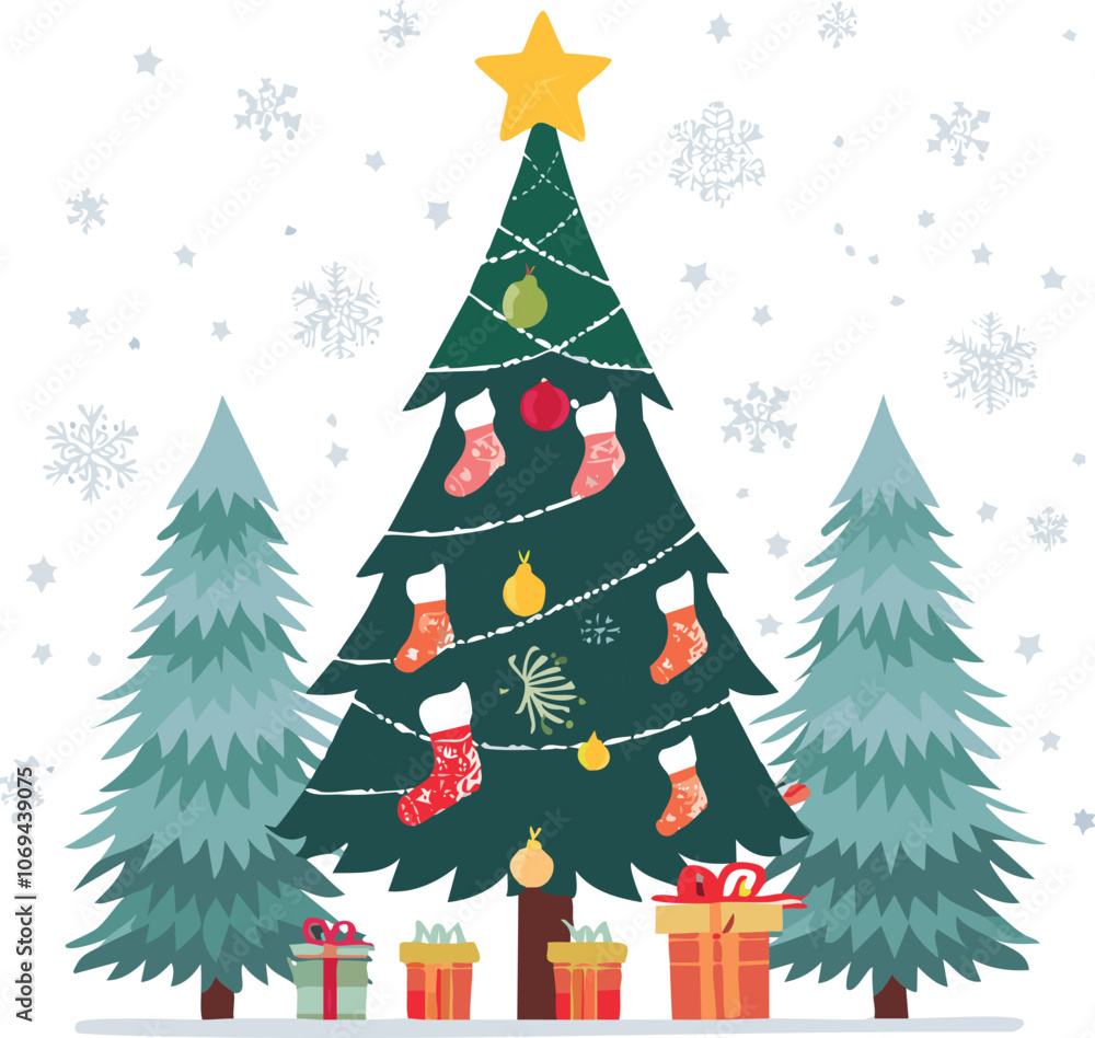 Fototapeta premium christmas tree and gifts