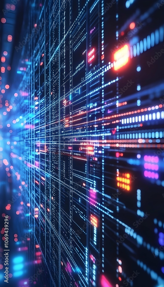 Obraz premium Technology and Digital Data Visualization Background with Futuristic Circuit Board -