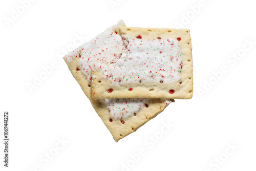 Frosted Strawberry Pop Tarts isolated over a white background