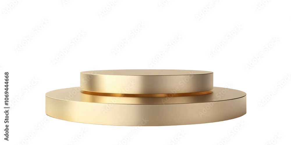 A golden podium with a circular base, ideal for presentations or awards. A golden podium with a circular base, ideal for presentations or awards.