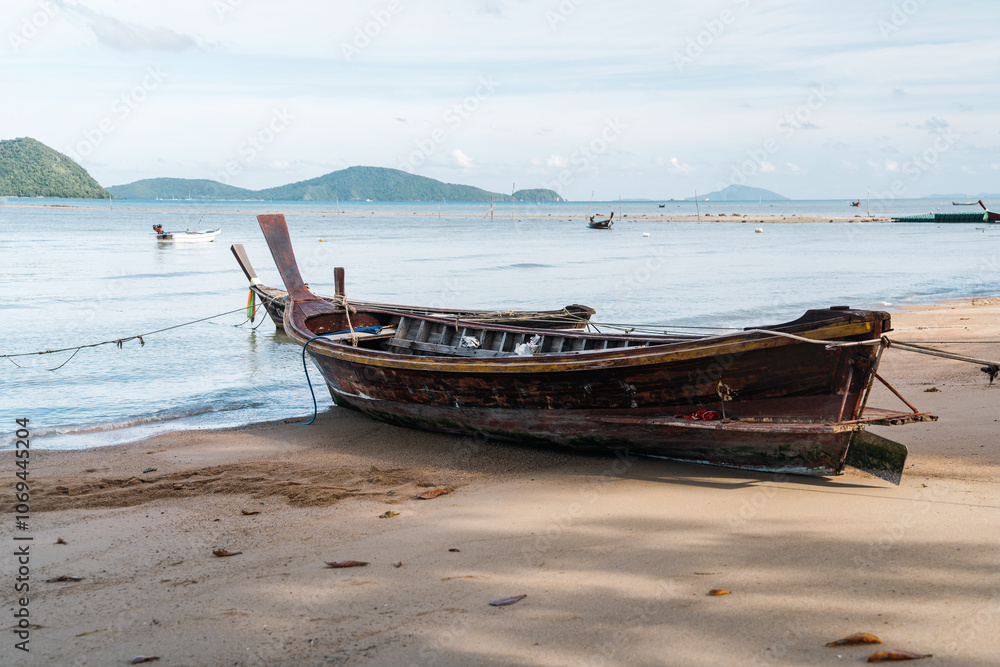 authentic fishing village. fishing boats stand on the seashore. real life, working class, fishing, phuket, thailand. authentic fishing village. fishing boats stand on the seashore. real life, working class, fishing, phuket, thailand.