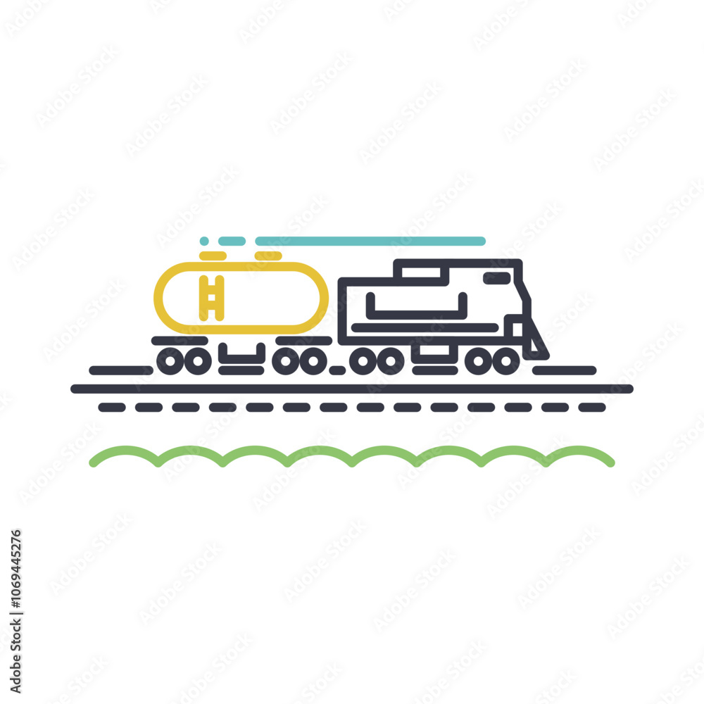 freight train - line icon freight train - line icon