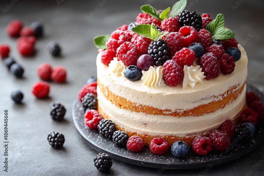 Fruit cake on white background, empty area for text above. Fruit cake on white background, empty area for text above.