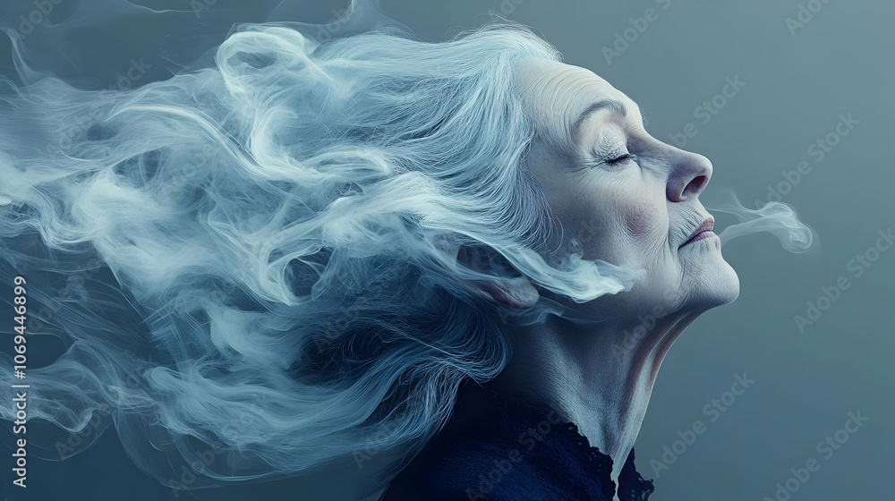 Woman with Smoke Hair Illustration Woman with Smoke Hair Illustration