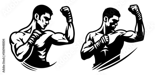 boxer fighter unreliable ready to fight black vector