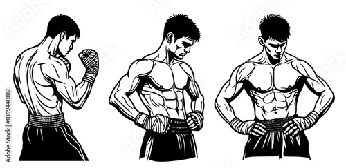 boxer fighter unreliable ready to fight black vector