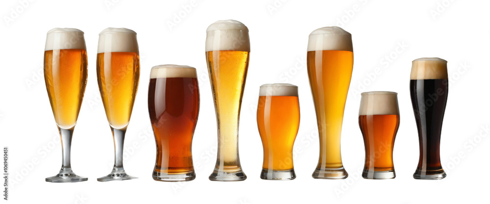 various beers isolated on transparent background various beers isolated on transparent background